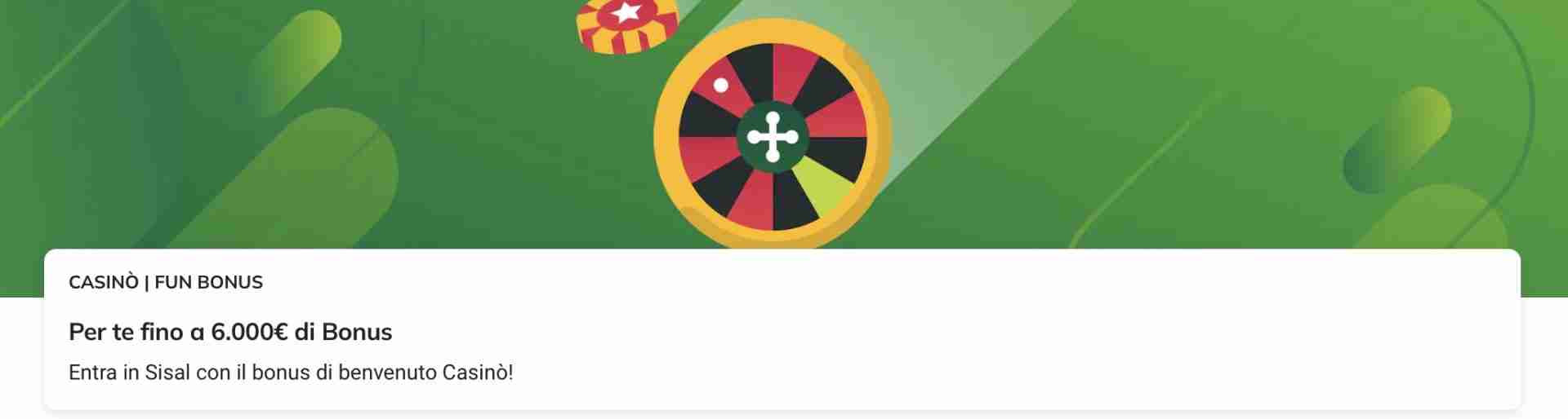 Bonus Benvenuto Sisal Casino