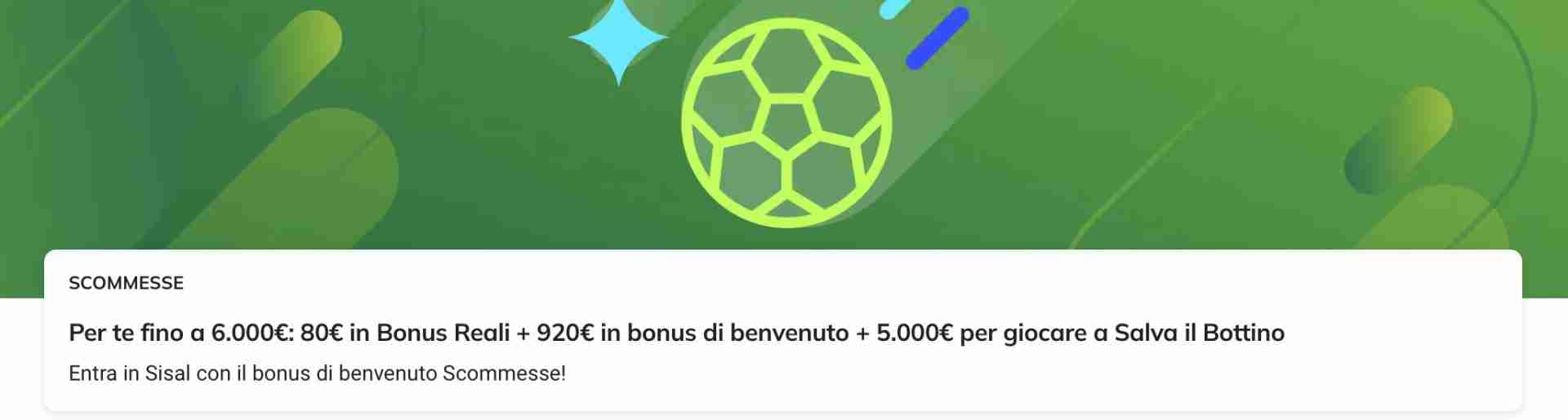 Bonus Benvenuto Sisal Sport