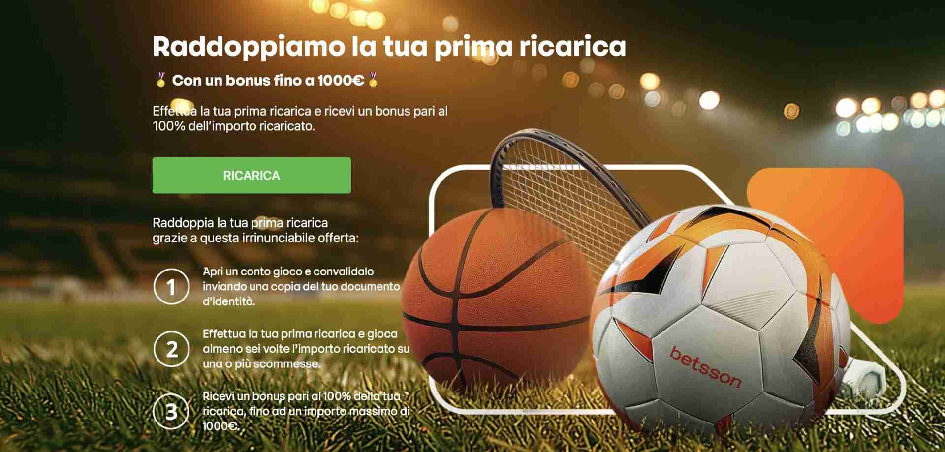 Bonus Benvenuto Betsson sport