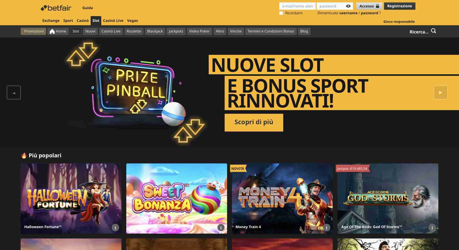 Bonus Benvenuto Betfair Casino