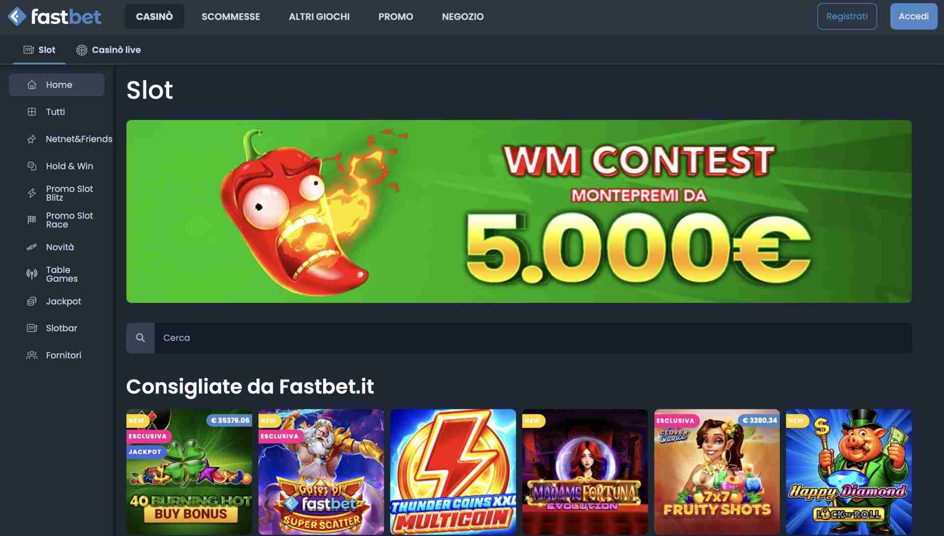 Bonus Benvenuto Fastbet Casino
