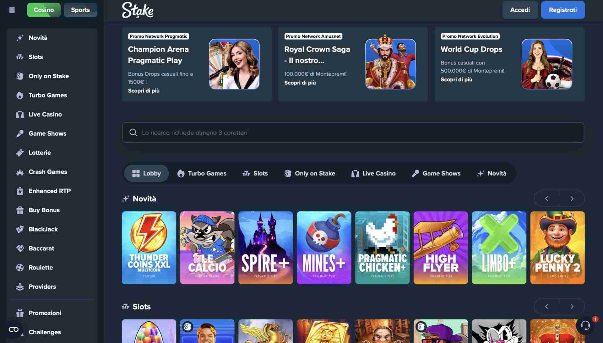 Bonus Benvenuto Stake Casino