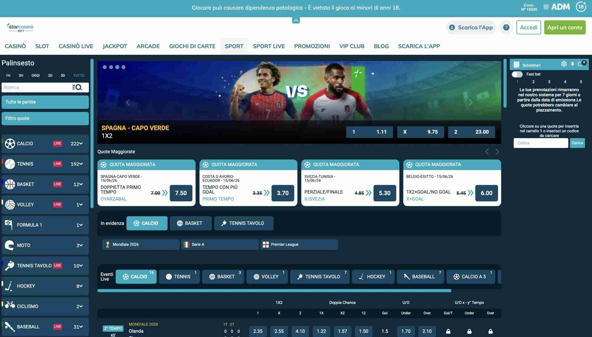 Bonus Benvenuto Starcasino Sport