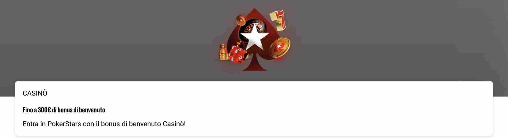 Bonus Benvenuto Pokerstars Casino