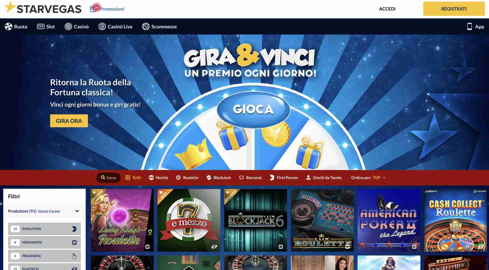 Bonus Benvenuto Starvegas Casino