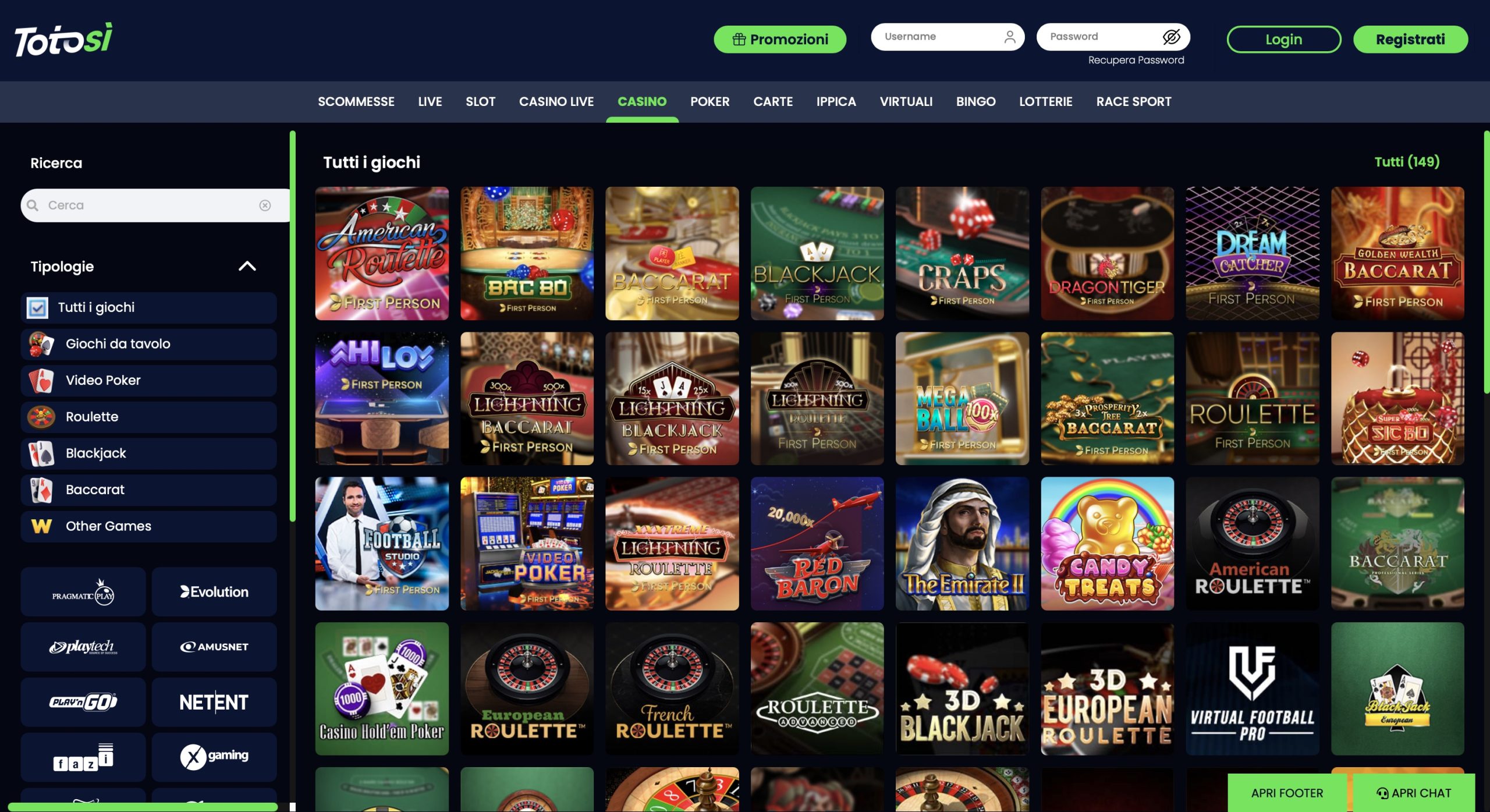 Bonus Benvenuto Totosi Casino