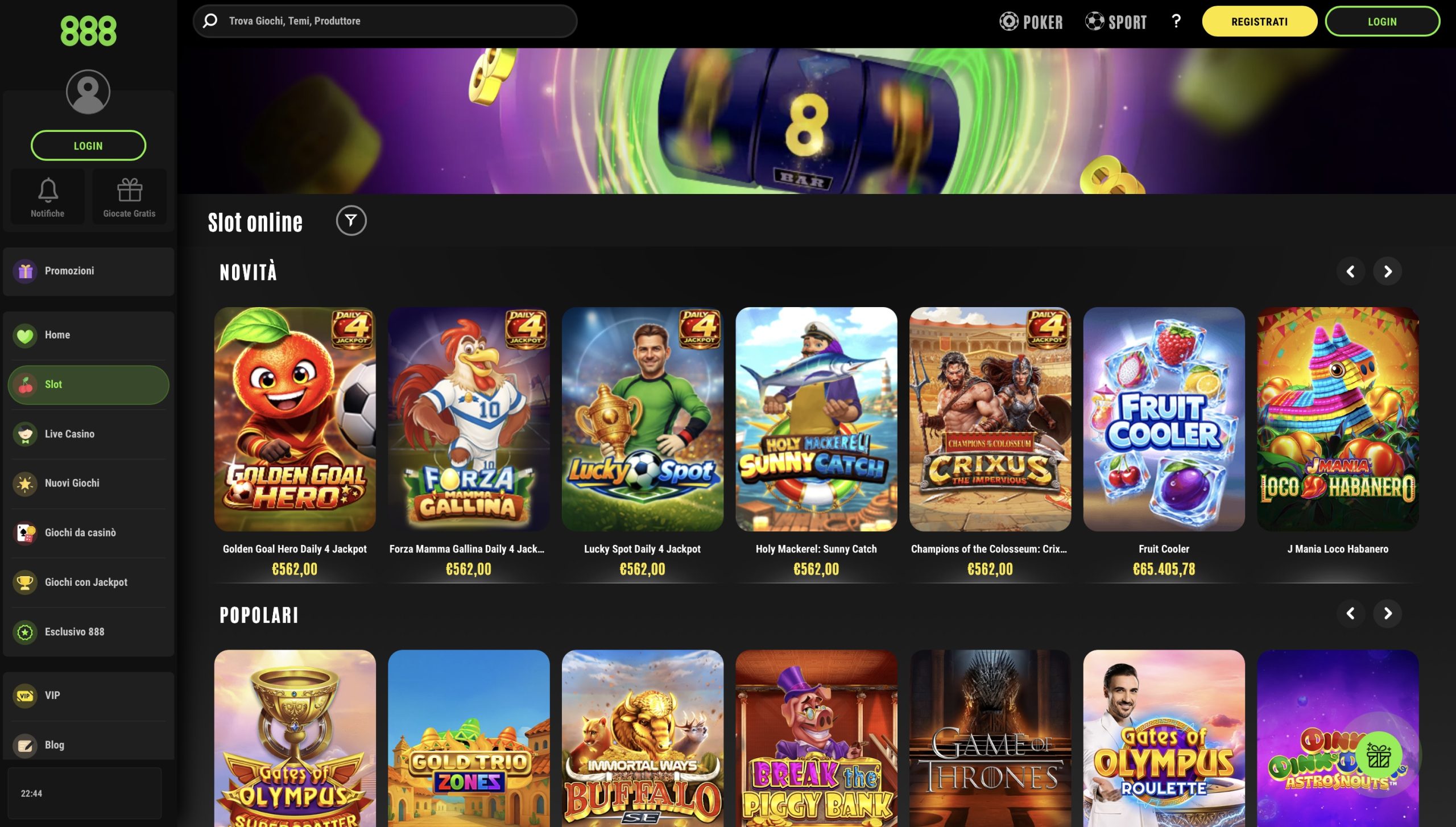 Bonus Benvenuto 888 Casino