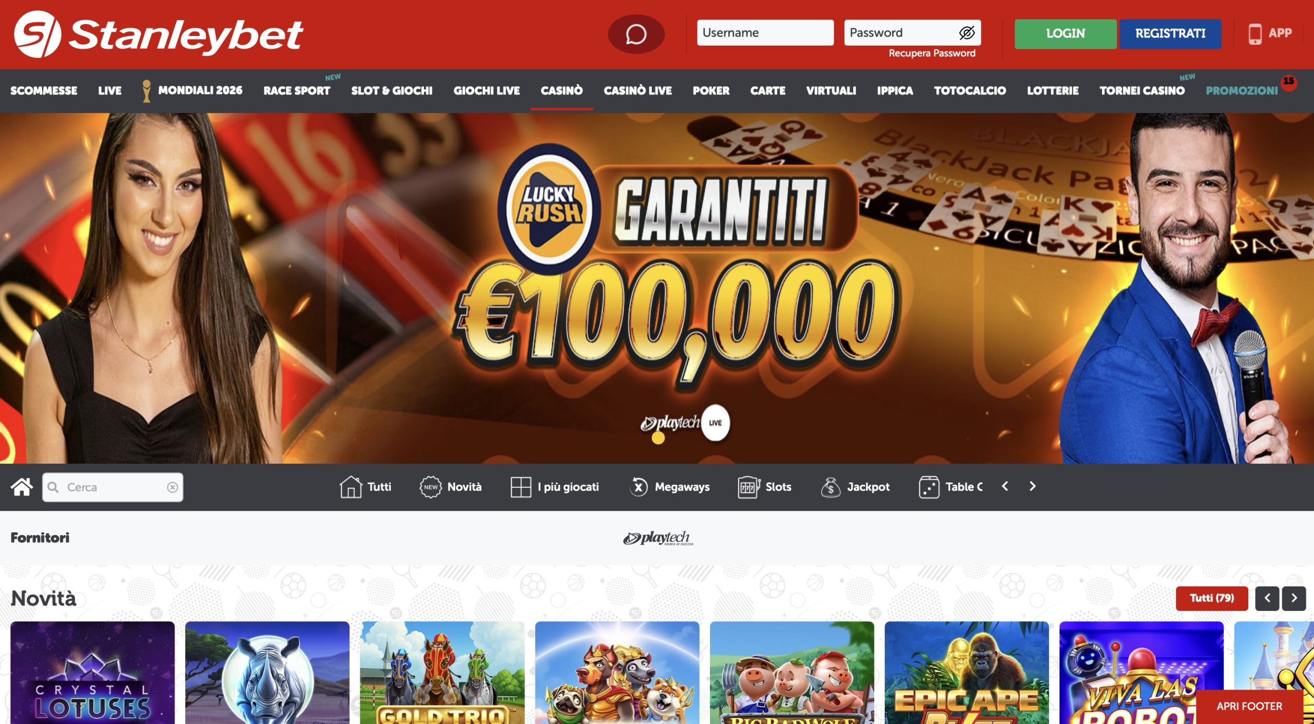 Bonus Benvenuto Stanleybet Casino