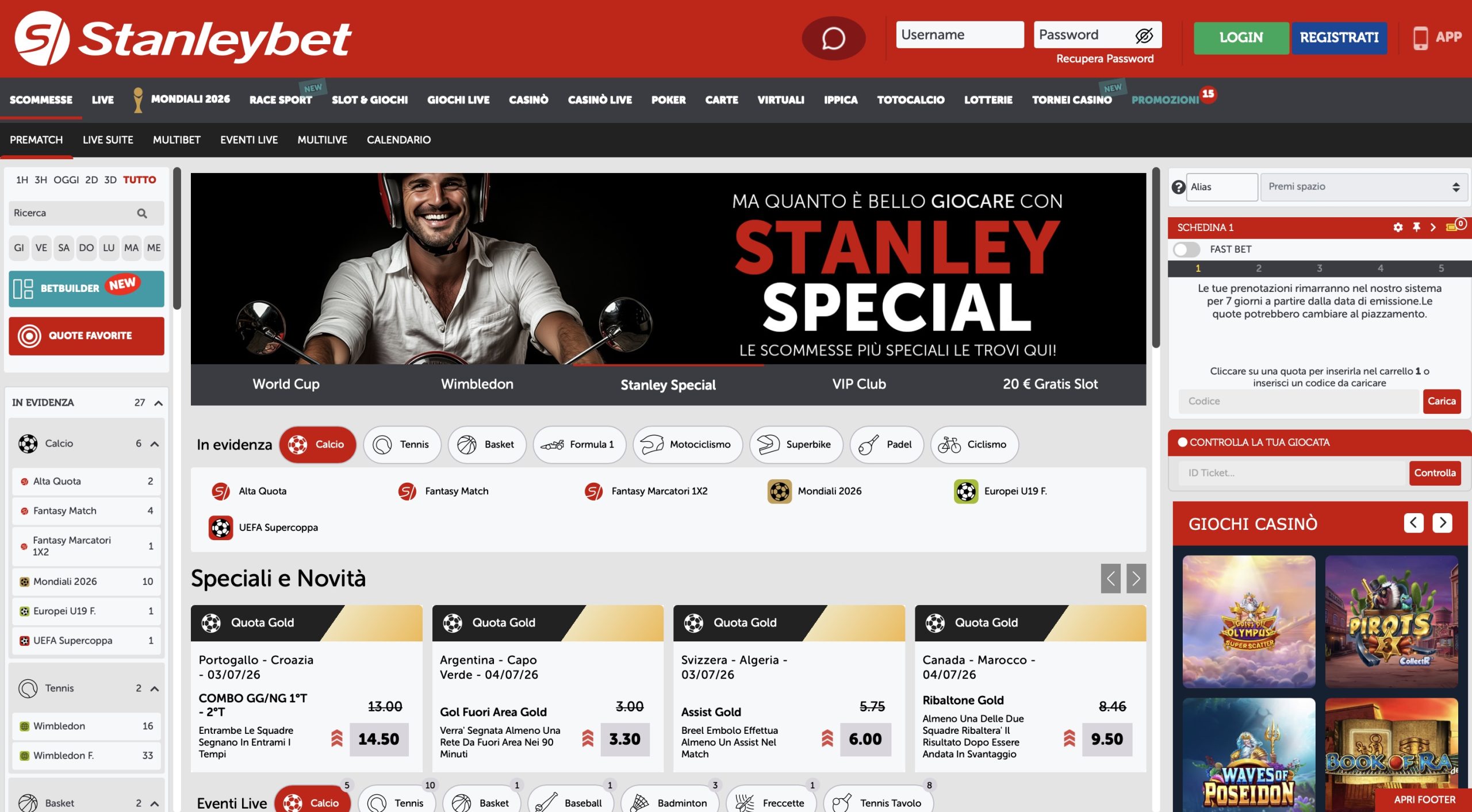 Bonus Benvenuto Stanleybet Sport