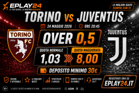 Quota Maggiorata Eplay24 Torino Juventus 24 maggio 2026